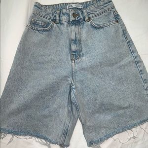 Worn once Zara Z1975 Snow Wash Denim Shorts
